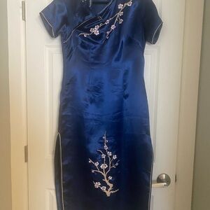 Vintage Satin Quipao Cheongsam Dress